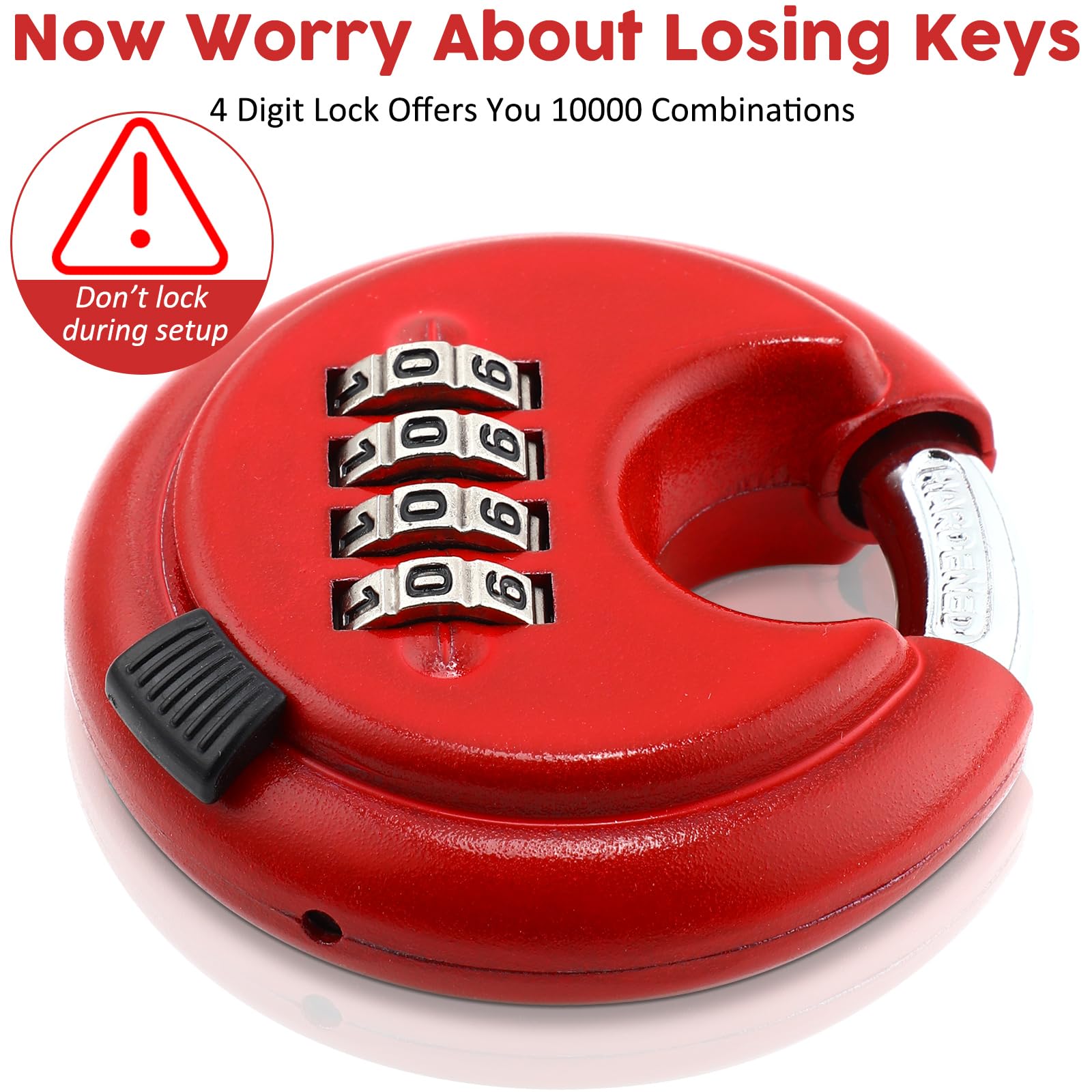 Maitys 10 Pack 4 Digit Combination Locks Stainless Steel Code Disc